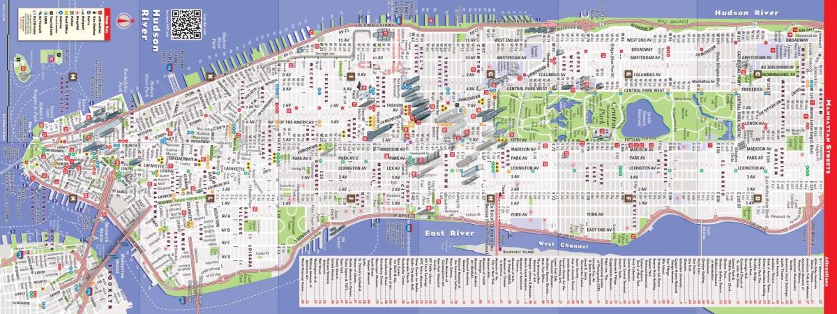 detaljeret kort over Manhattan ny