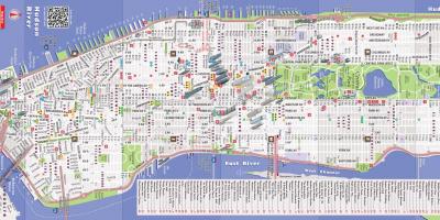 Detaljeret kort over Manhattan ny