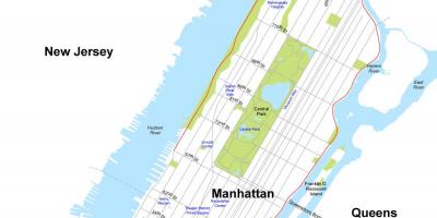 Kort over Manhattan island i New York