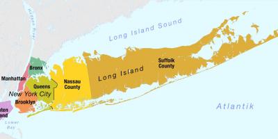 Kort over New York-Manhattan og long island