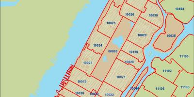 NYC postnummer kort Manhattan