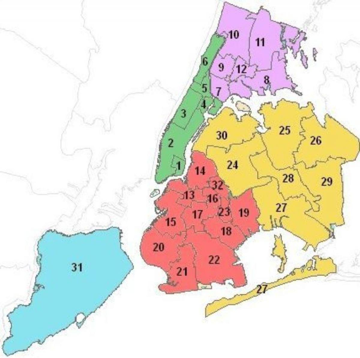 kort over Manhattan skoledistrikter