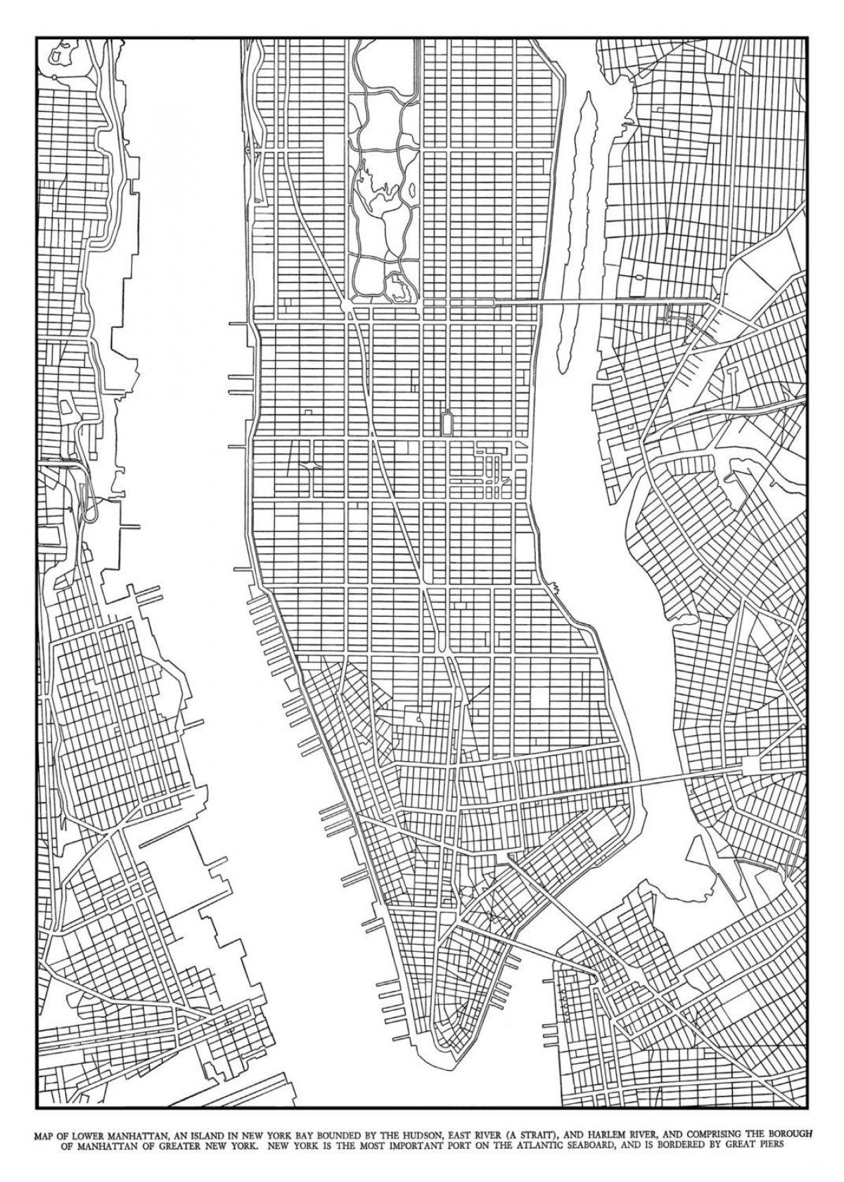 kort over Manhattans grid