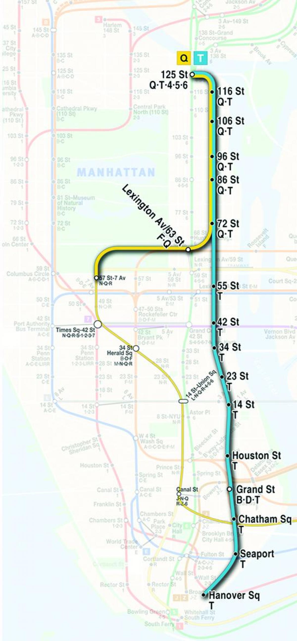 kort over second avenue subway
