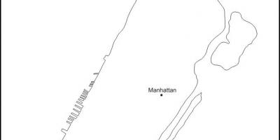 Blank kort over Manhattan