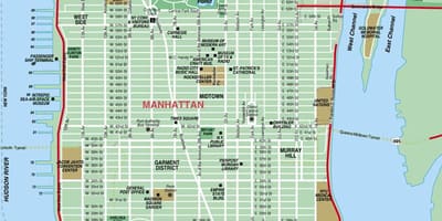 Manhattan veje kort