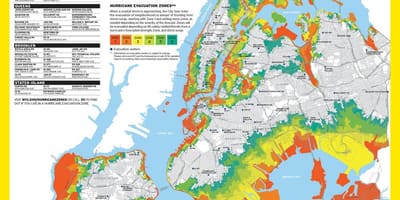 Manhattan oversvømmelse zone kort